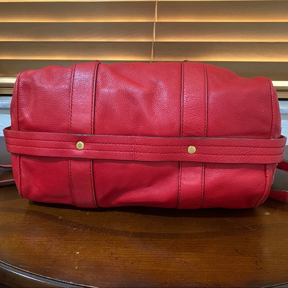 Marc By Marc Jacobs Leather Red Crossbody Shoulder Hand Bag With Gold Hardware - Picture 8 of 15